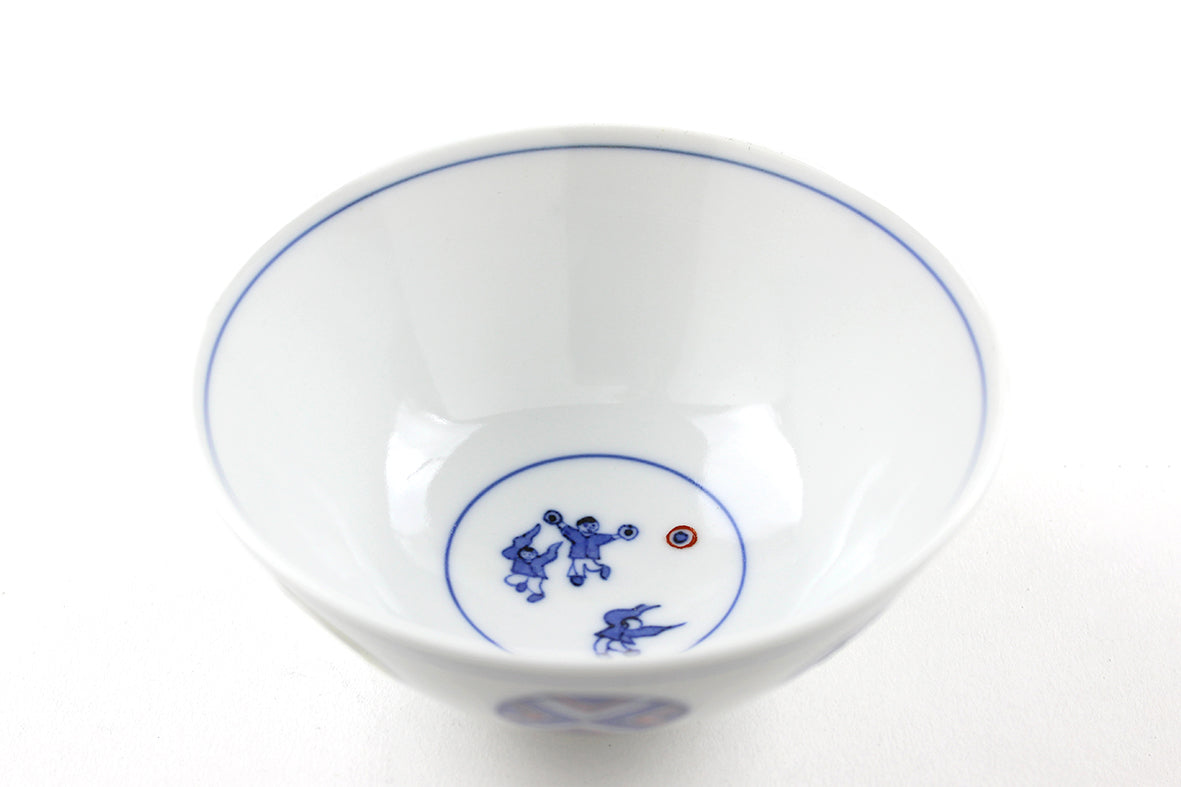 ご飯茶碗小 丸紋遊童子