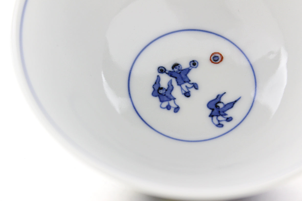ご飯茶碗小 丸紋遊童子