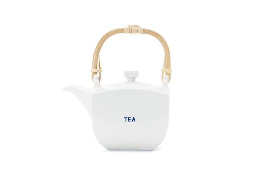 薑会 角急須（大） 白“TEA字”