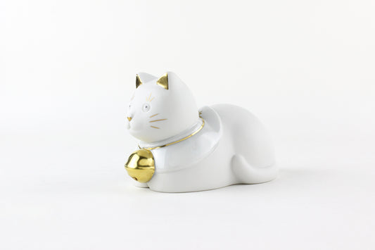 【3%寄付】ちょうえもん座猫 金白